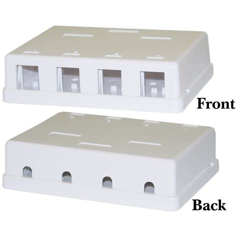 junction boxes keystone|4 Port Surface Mount Box for Keystone Jacks, White.